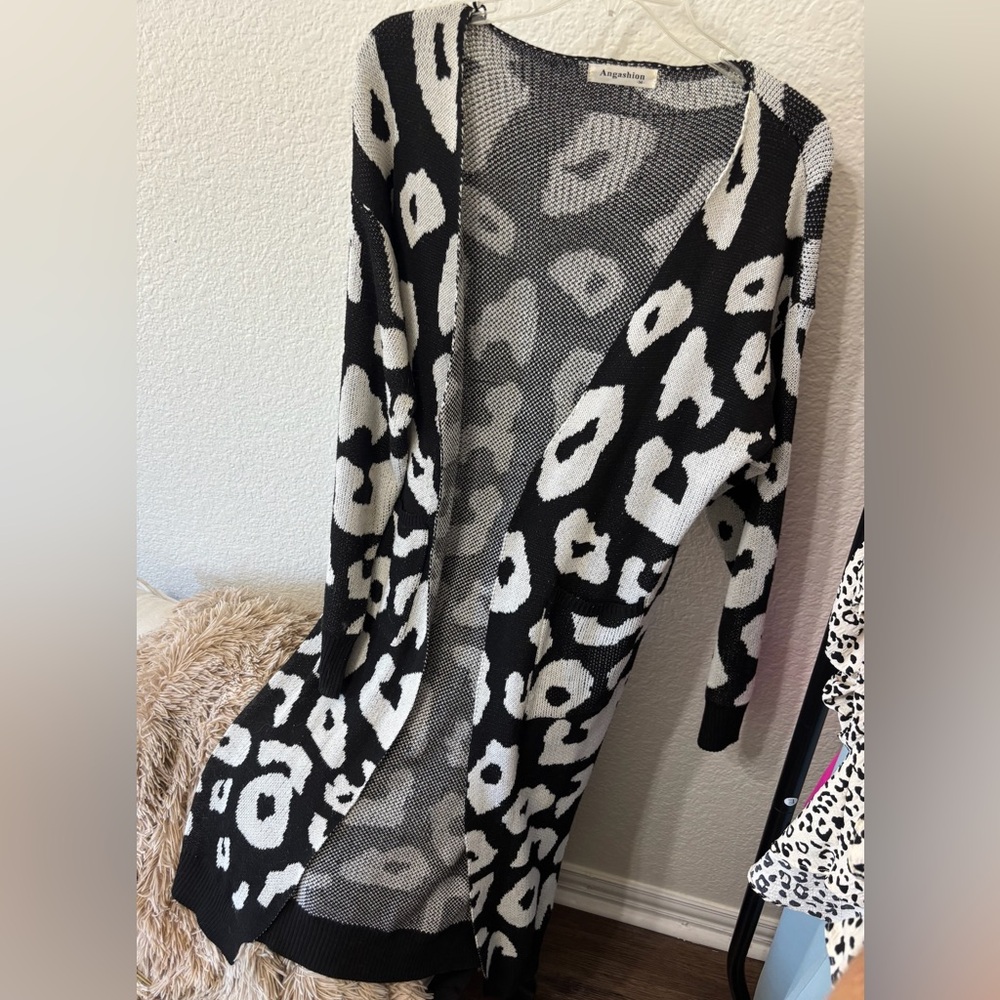Stylish Black and White Cardigan